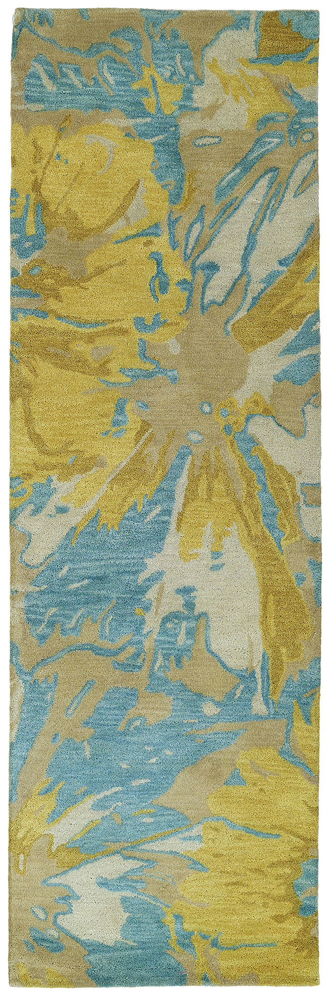 Kaleen Brushstrokes Collection Bright Gold Runner 2'6" x 8'