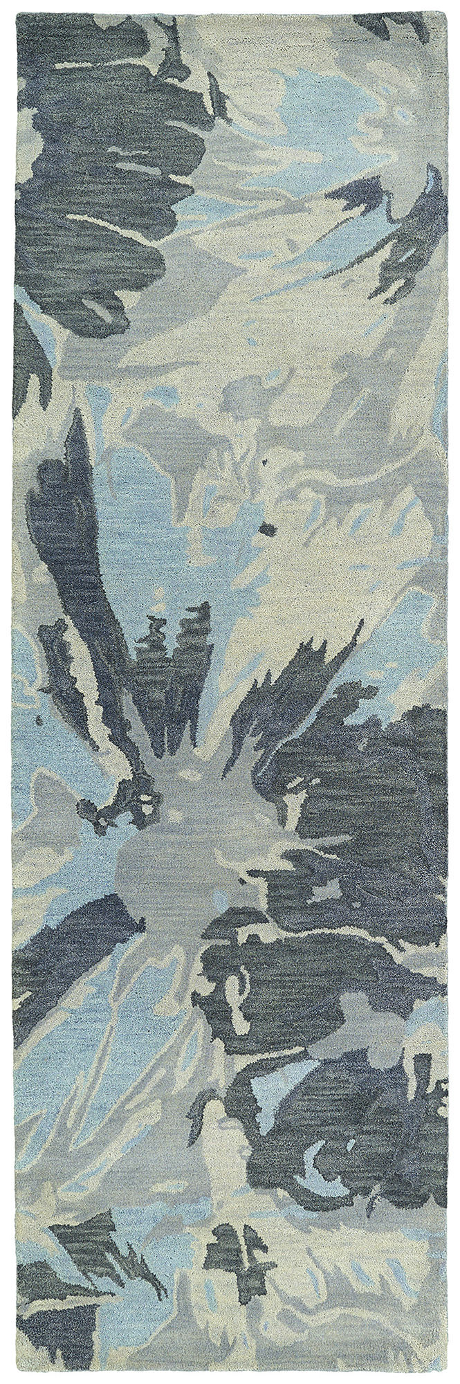 Kaleen Brushstrokes Collection Light Grey Runner 2'6" x 8'