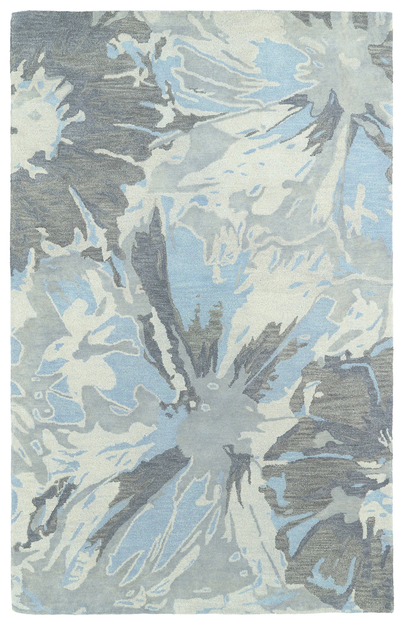 Kaleen Brushstrokes Collection Light Grey Throw Rug 2' x 3'