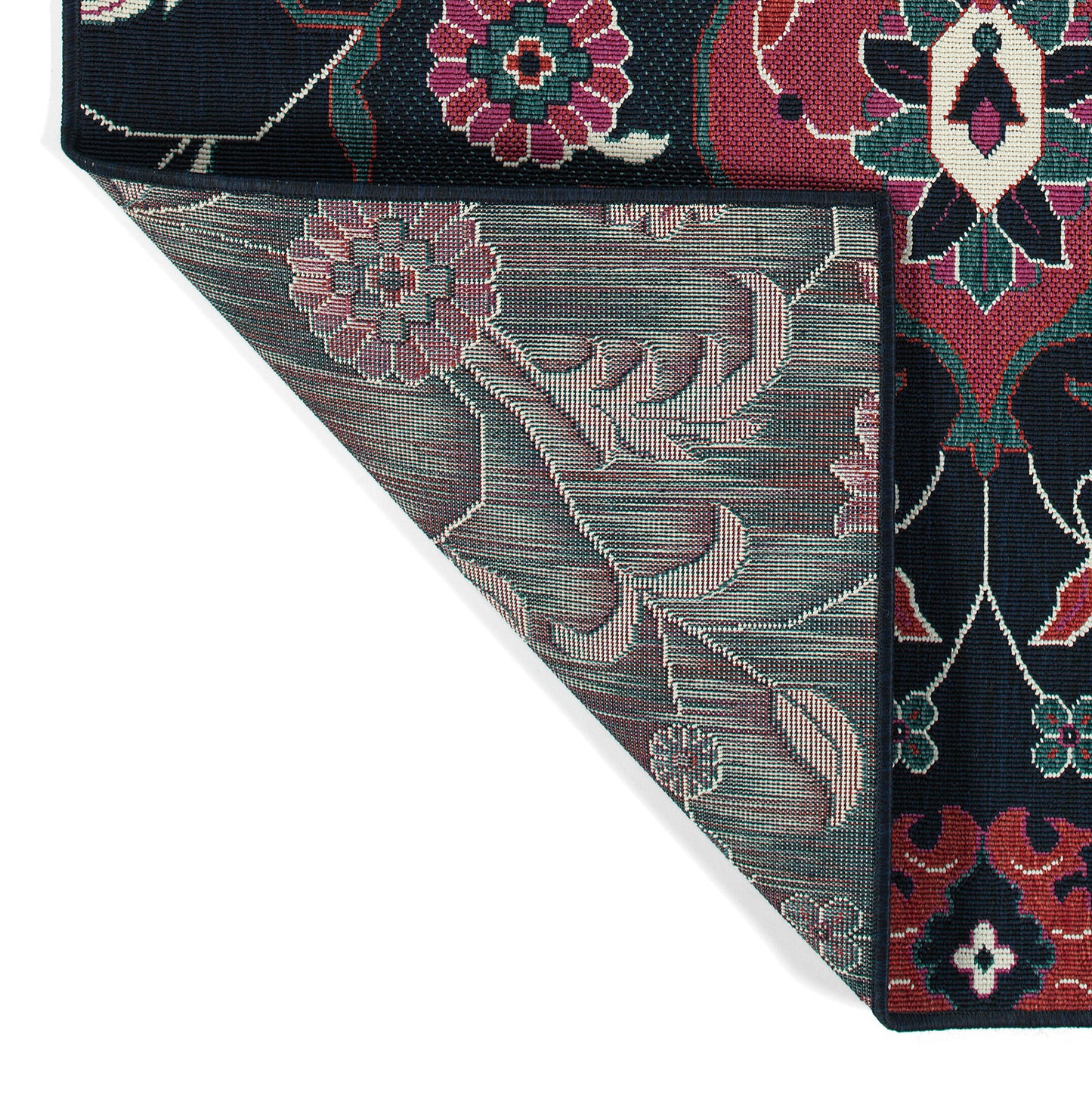 Kaleen Bitki Collection Navy Pink Throw Rug 1'11" x 3'7"