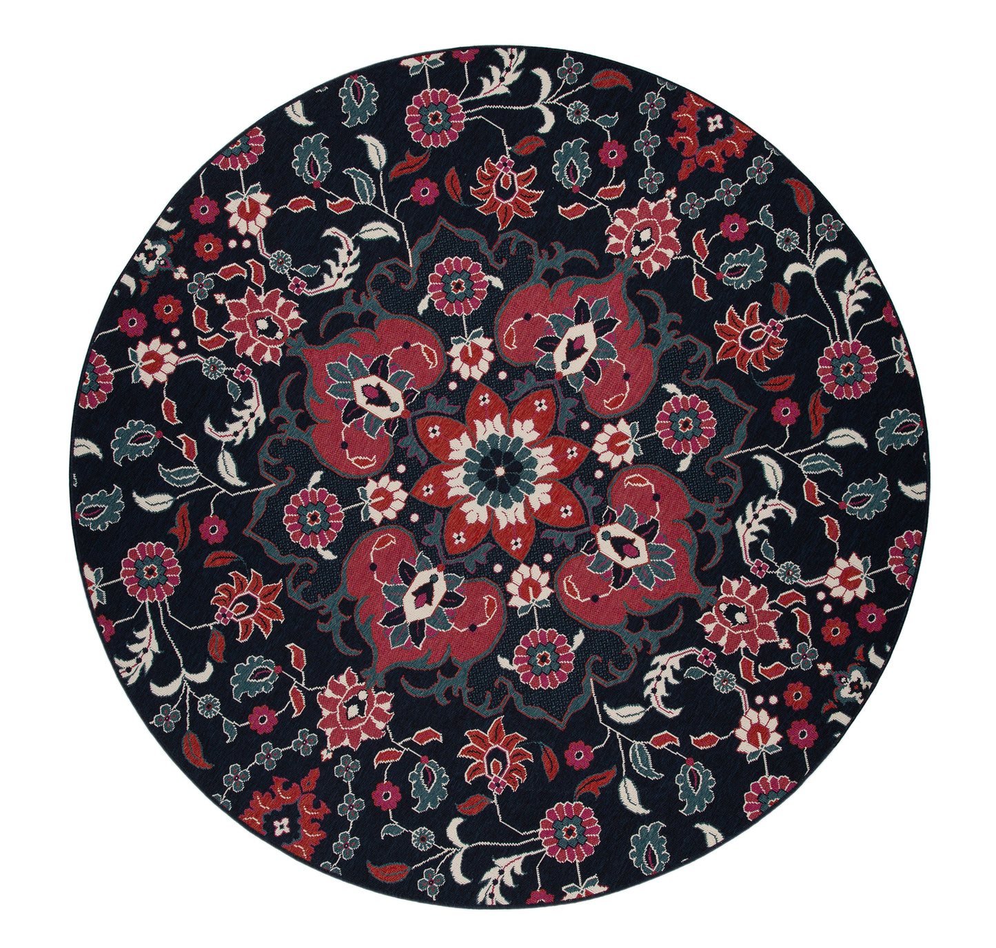 Kaleen Bitki Collection Navy Pink Throw Rug 1'11" x 3'7"