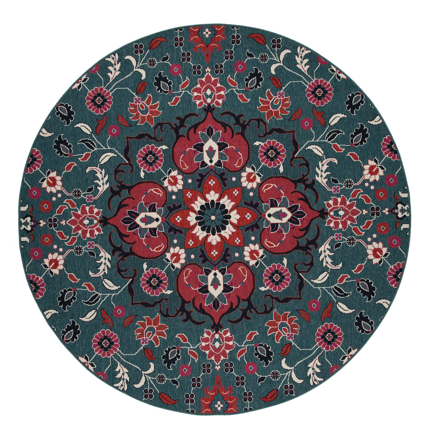 Kaleen Bitki Collection Dark Teal Area Rug 5'3" x 5'3"