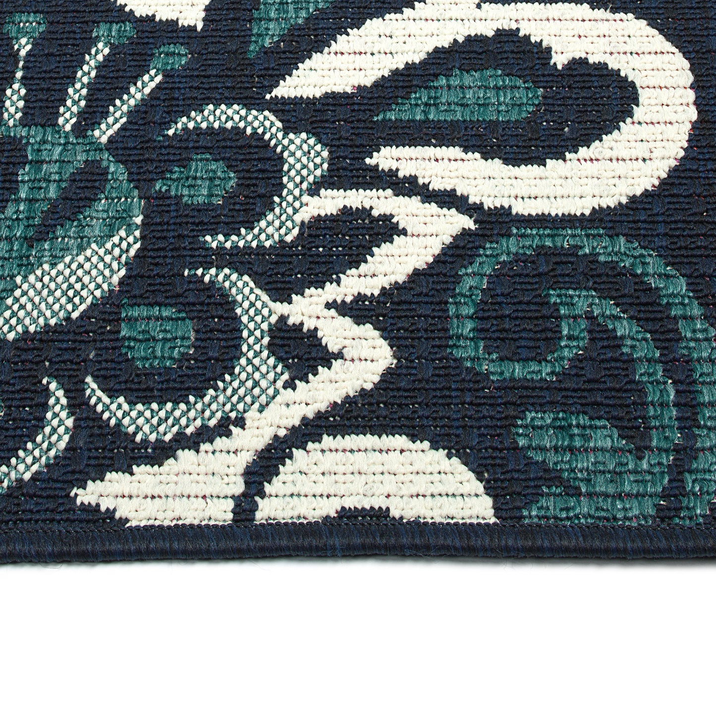 Kaleen Bitki Collection Navy Teal Throw Rug 1'11" x 3'7"