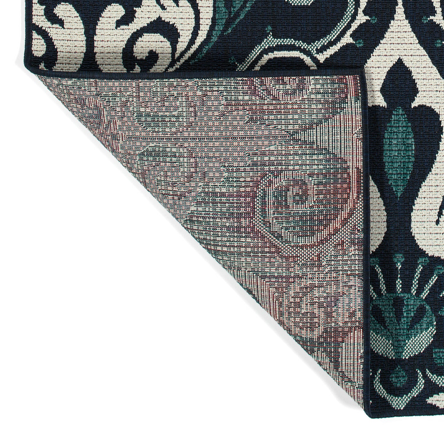 Kaleen Bitki Collection Navy Teal Throw Rug 1'11" x 3'7"