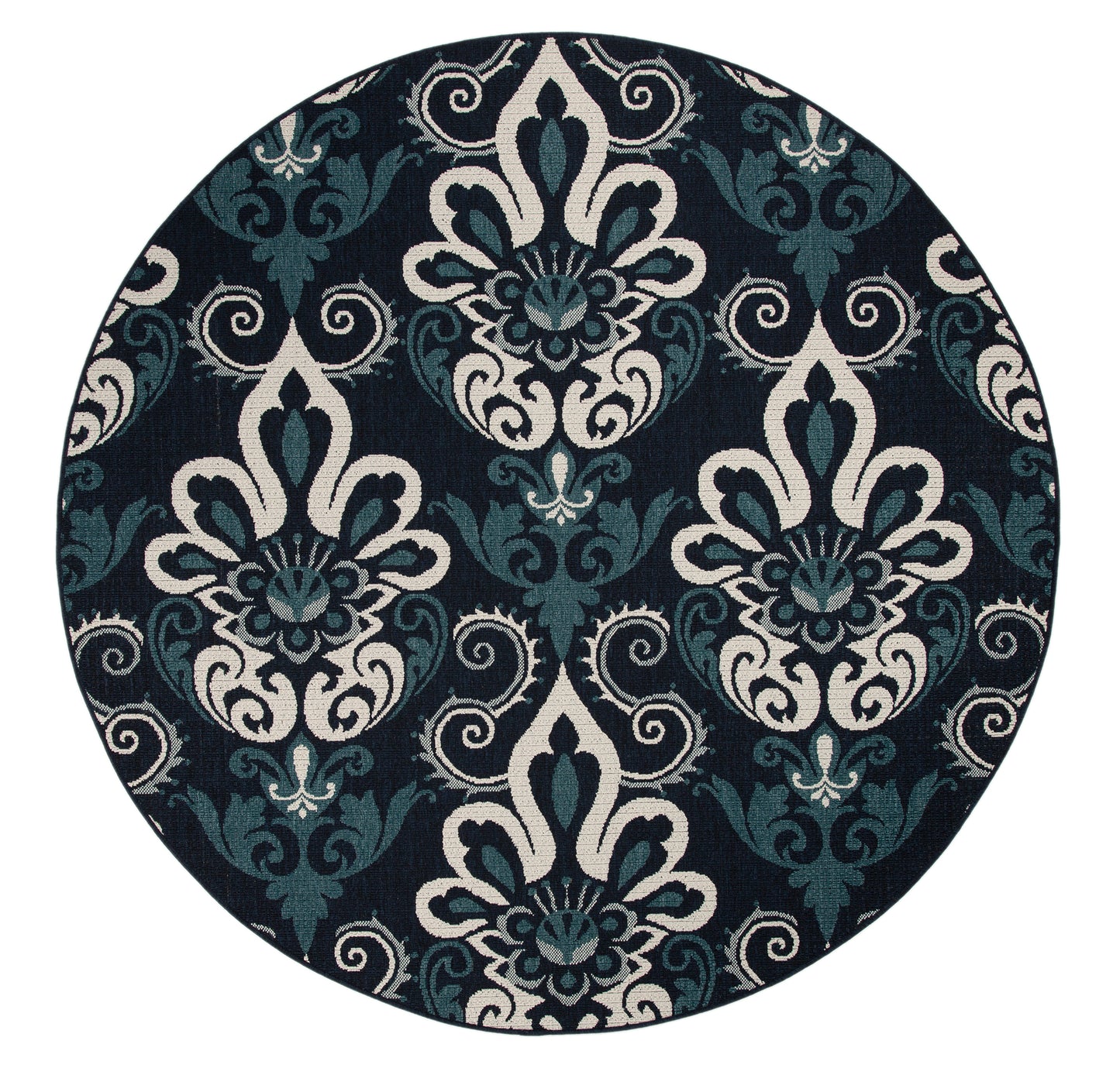 Kaleen Bitki Collection Navy Teal Area Rug 7'10" x 7'10"