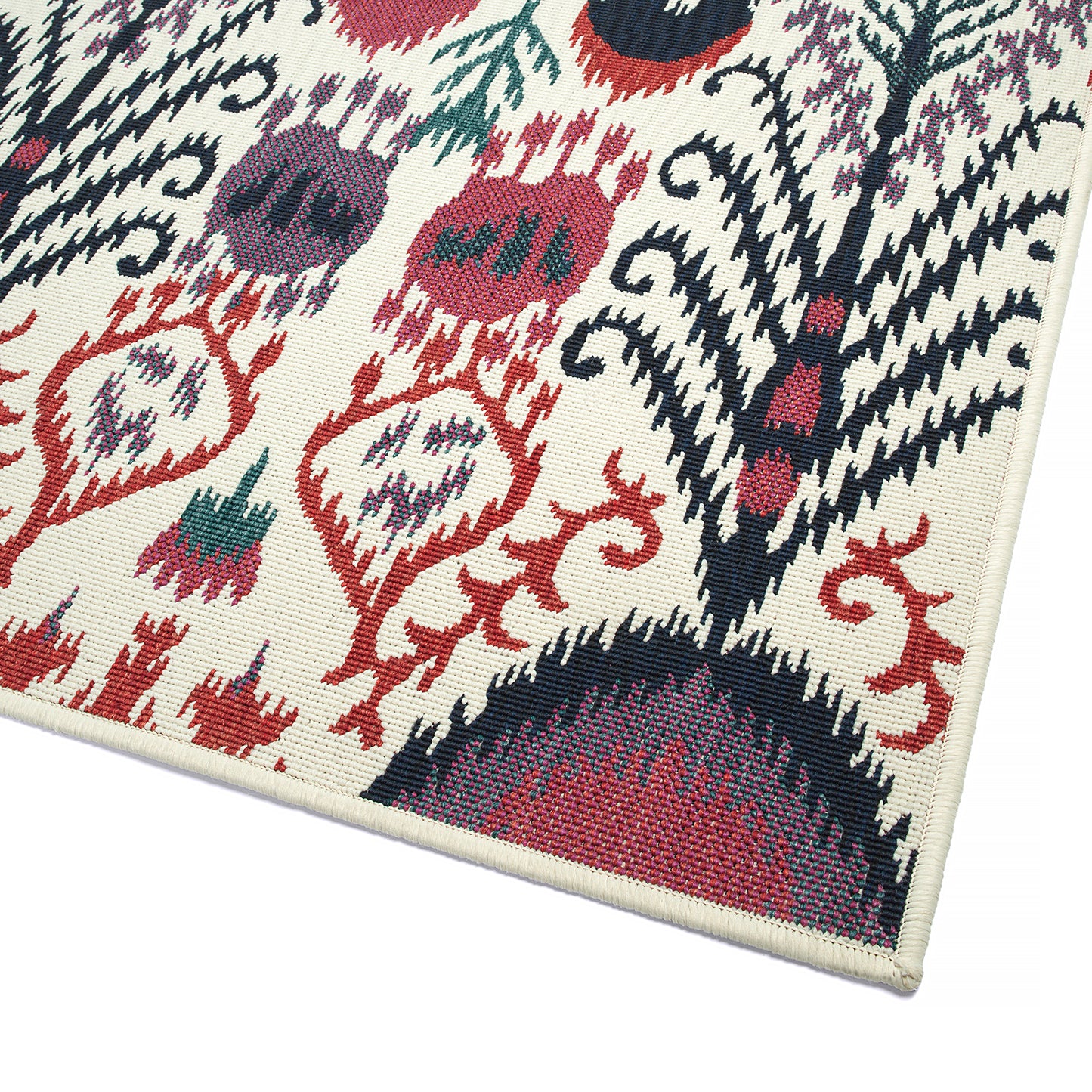 Kaleen Bitki Collection Ivory Red Runner 2'2" x 7'10"