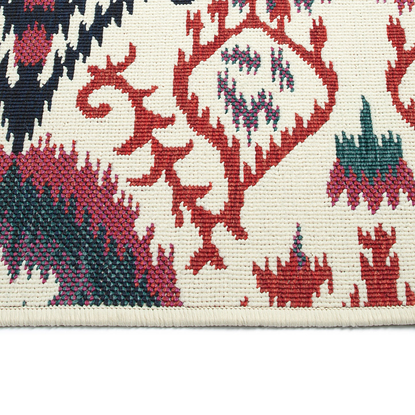 Kaleen Bitki Collection Ivory Red Runner 2'2" x 7'10"