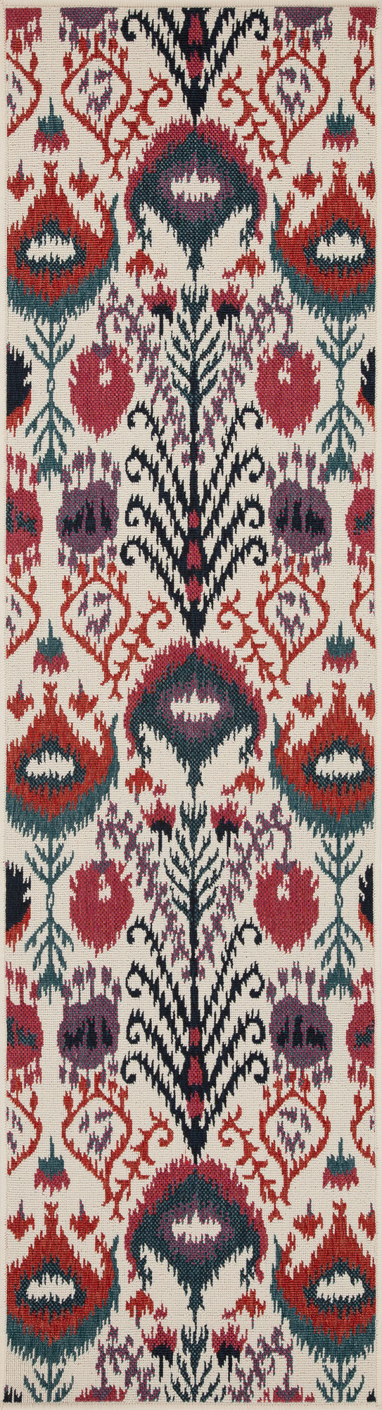 Kaleen Bitki Collection Ivory Red Runner 2'2" x 7'10"