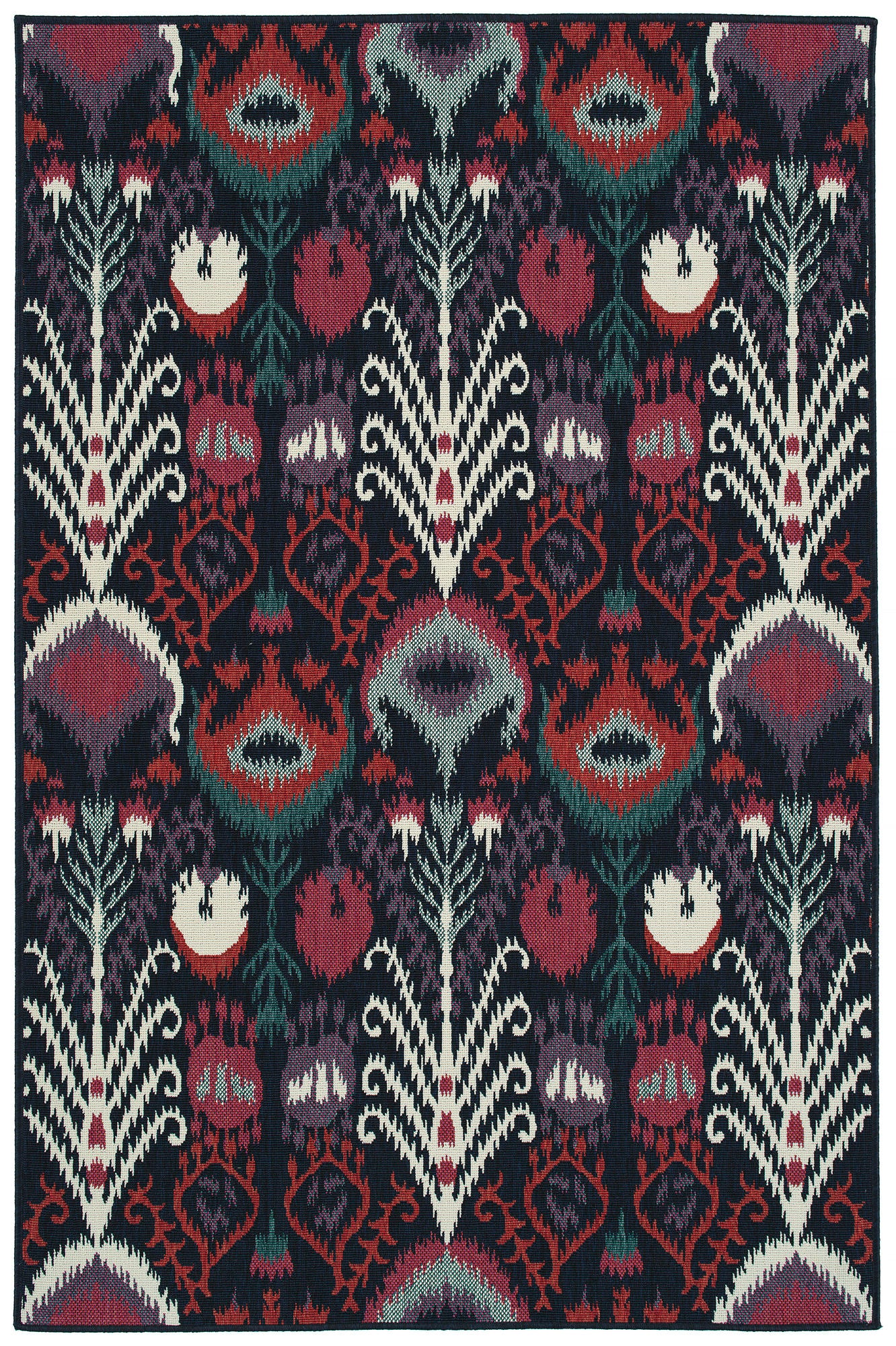 Kaleen Bitki Collection Navy Ivory Throw Rug 1'11" x 3'7"