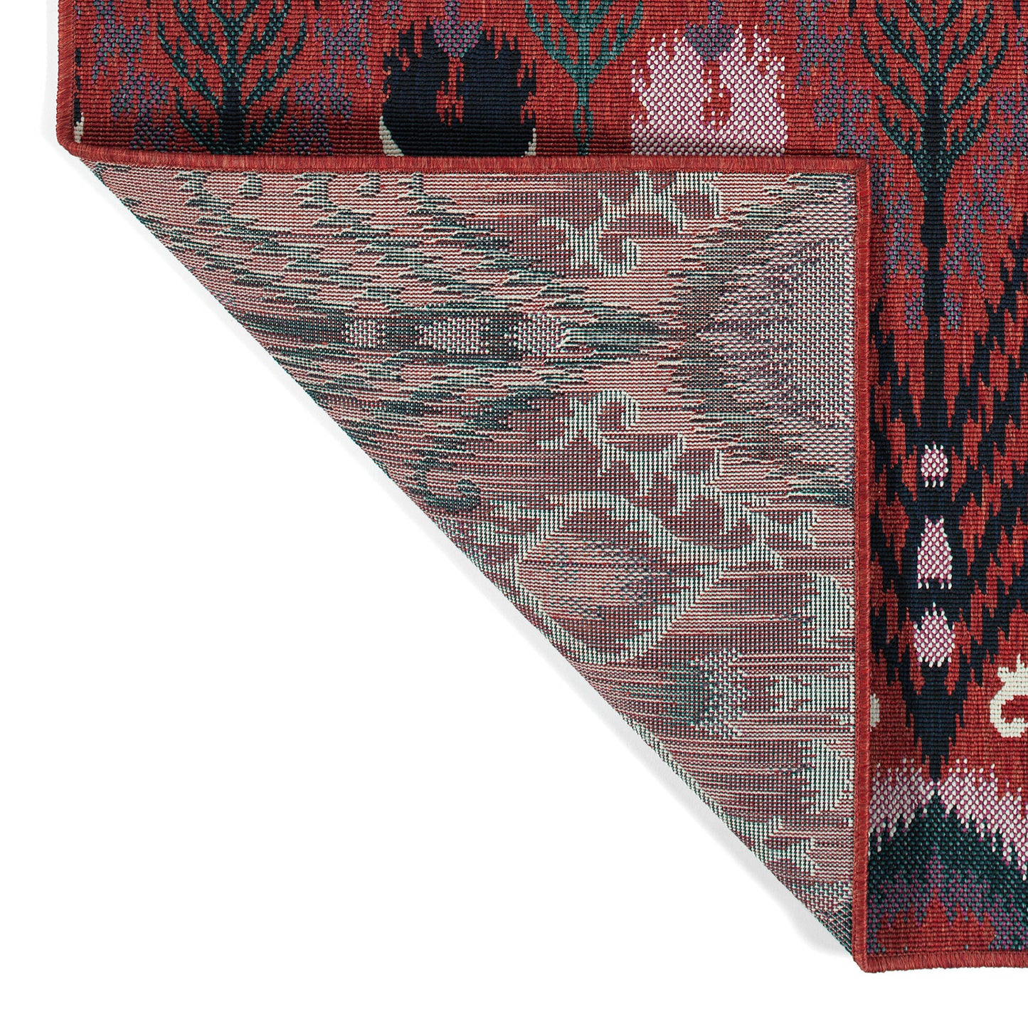 Kaleen Bitki Collection Red Navy Area Rug 5'3" x 5'3"