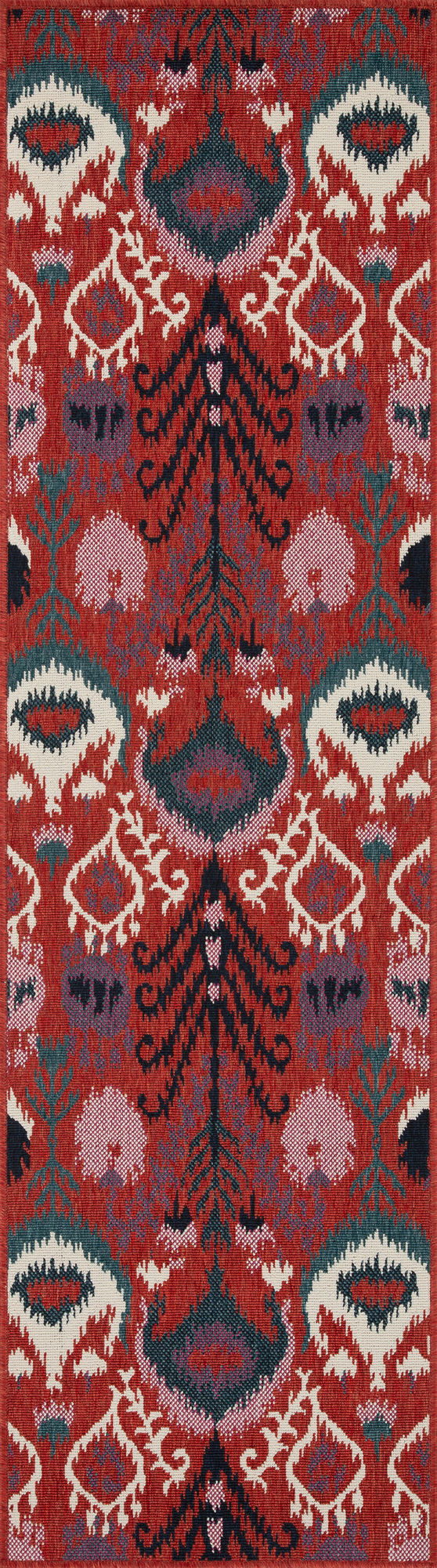 Kaleen Bitki Collection Red Navy Runner 2'2" x 7'10"