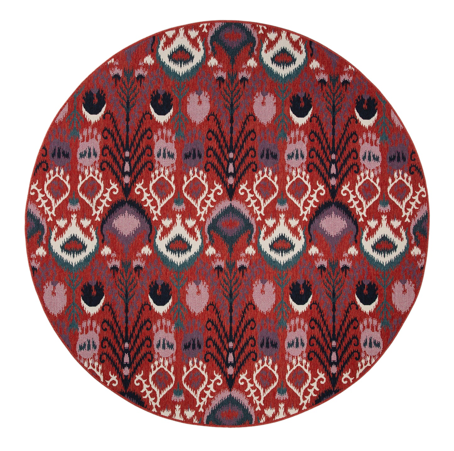 Kaleen Bitki Collection Red Navy Area Rug 5'3" x 5'3"