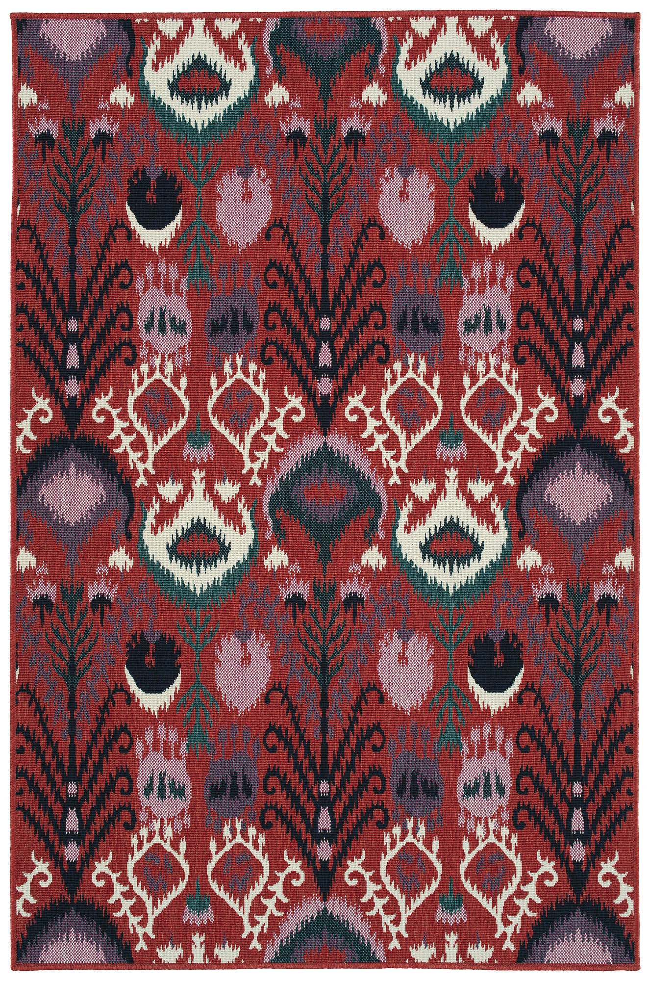 Kaleen Bitki Collection Red Navy Area Rug 5'3" x 7'6"