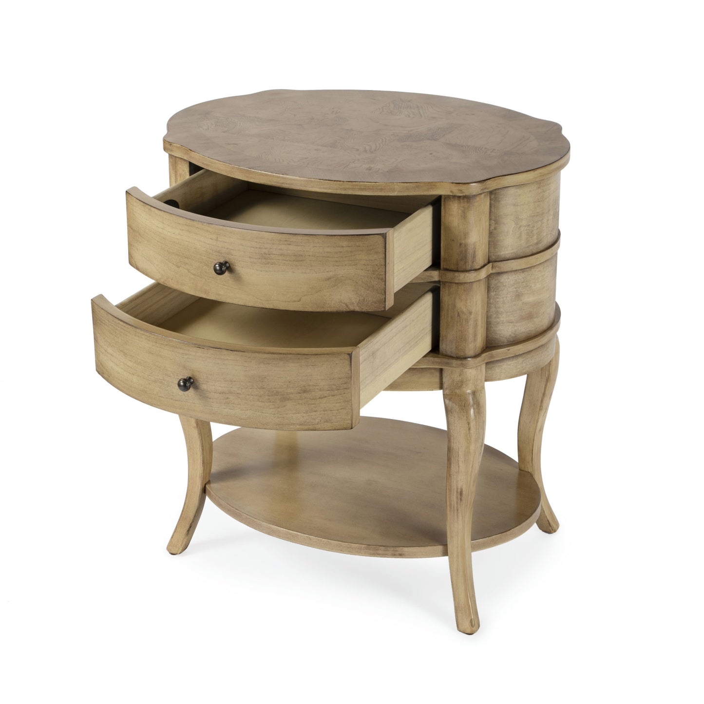 Butler Specialty Company, Jarvis Oval 2-Drawer Side Table, Beige
