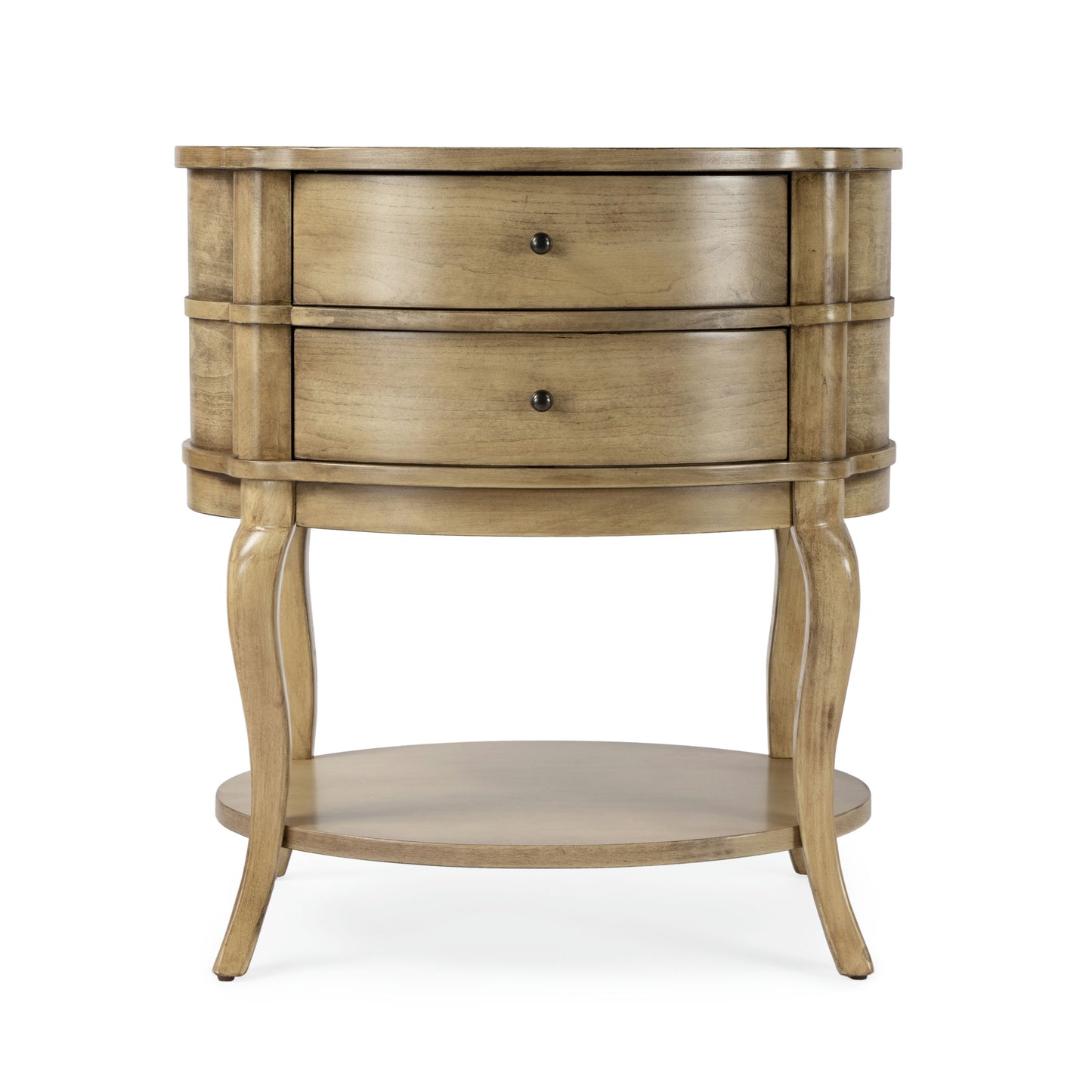 Butler Specialty Company, Jarvis Oval 2-Drawer Side Table, Beige