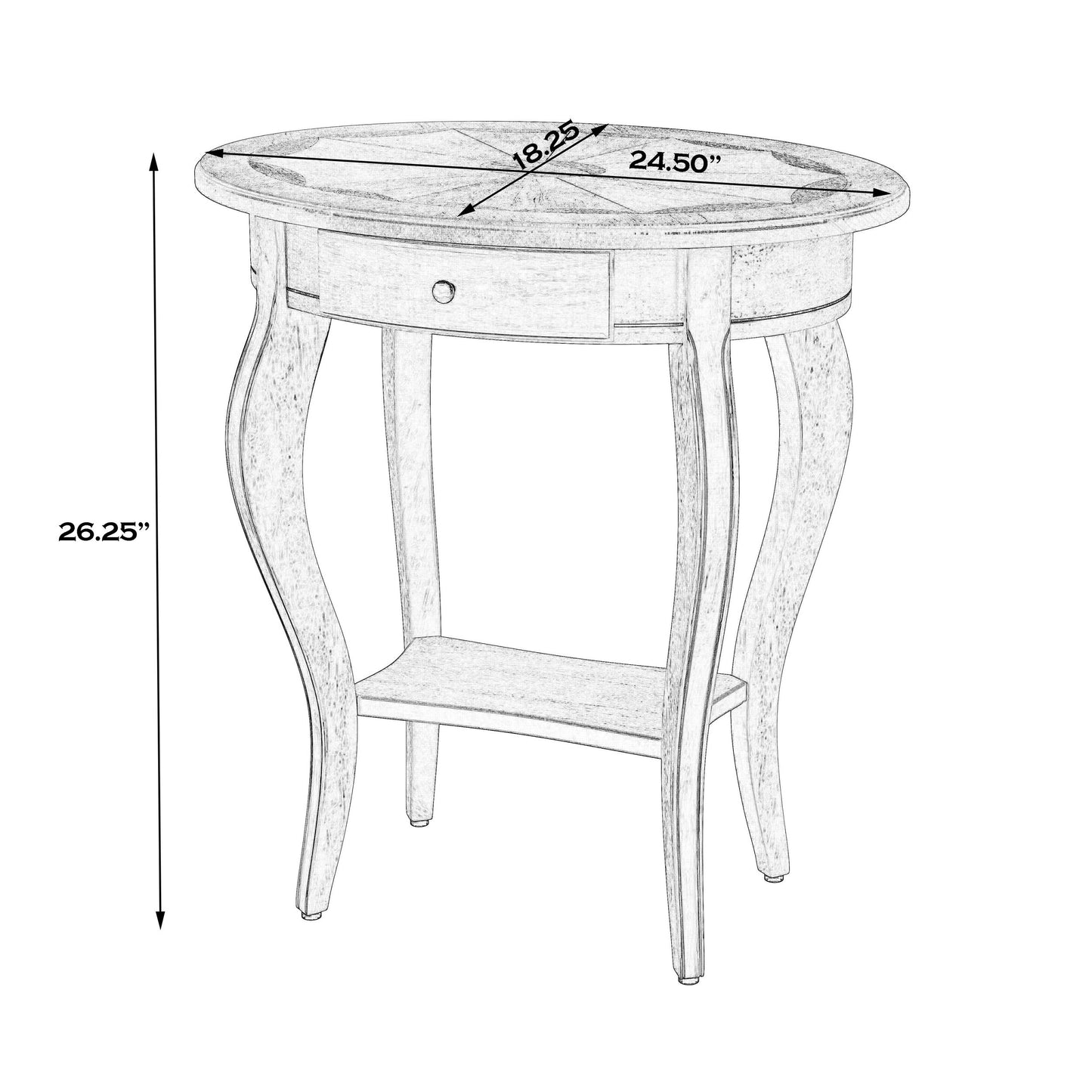 Butler Specialty Company, Jeanette Oval Wood Accent Table, Beige