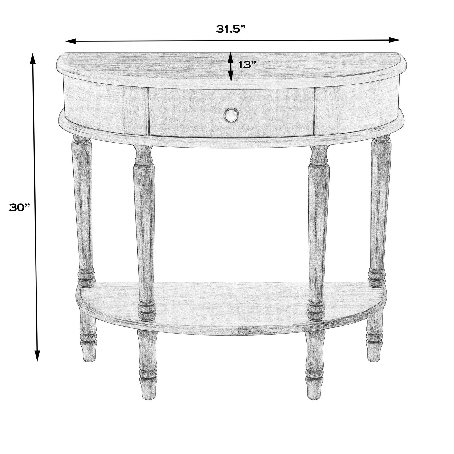 Butler Specialty Company, Mozart Demilune Console Table, Antique Cherry, Brown
