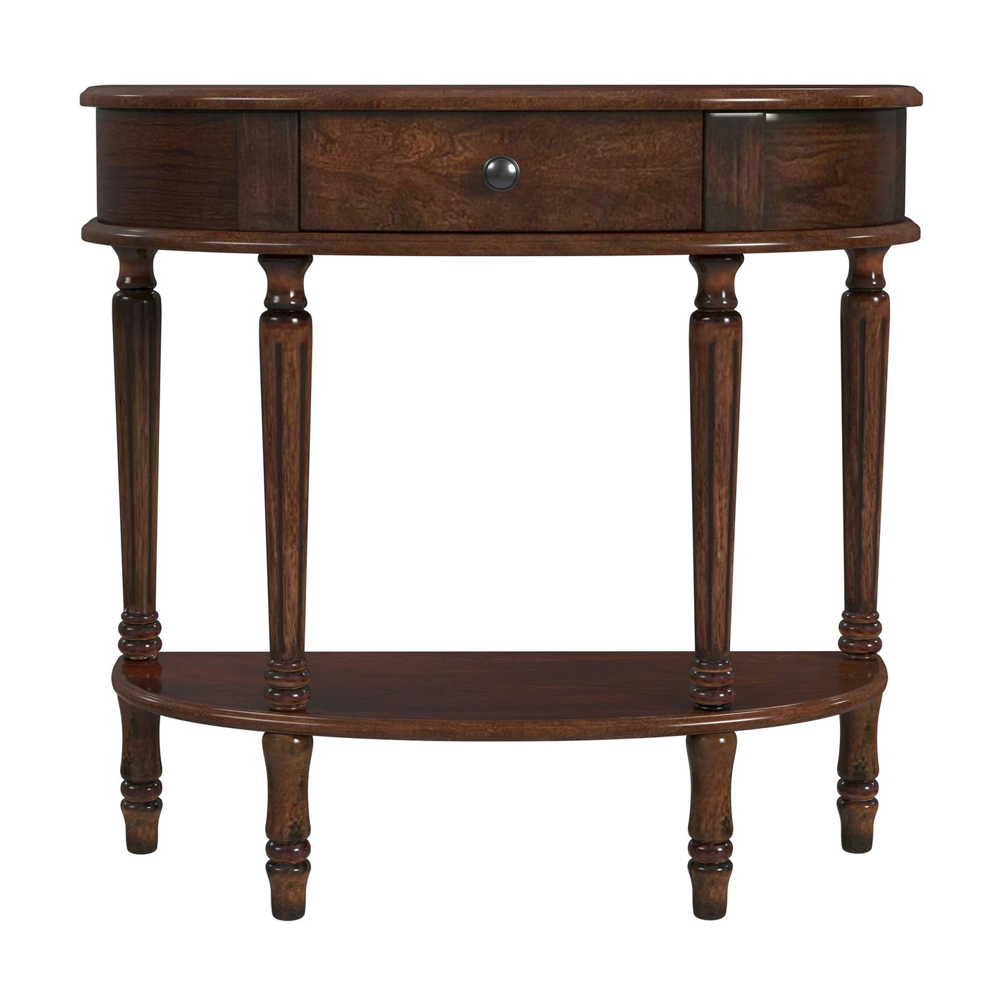 Butler Specialty Company, Mozart Demilune Console Table w/ Storage, Cherry Brown