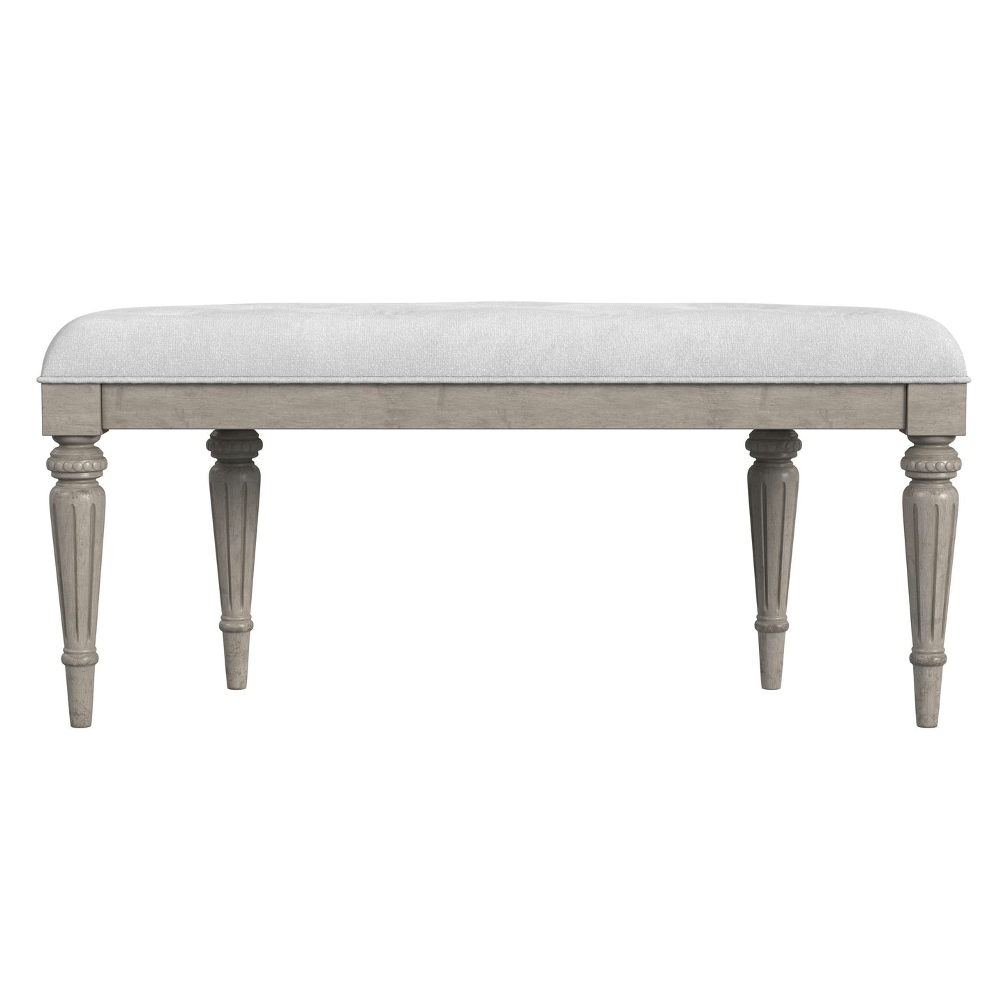 Butler Specialty Company, Tamara Upholstered Demilune 45"W Bench, Gray/Beige
