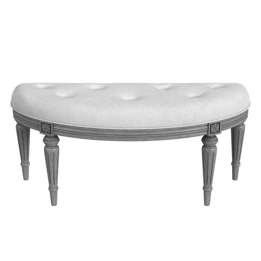 Butler Specialty Company, Tamara Upholstered Demilune 45"W Bench, Gray