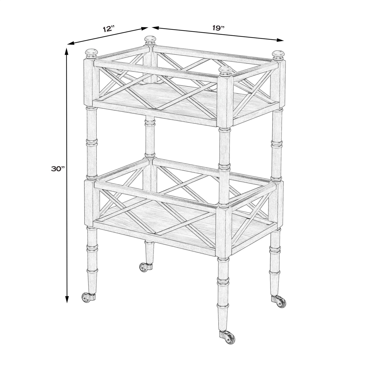 Butler Specialty Company, Foster 2 Tier Bar Cart, Black