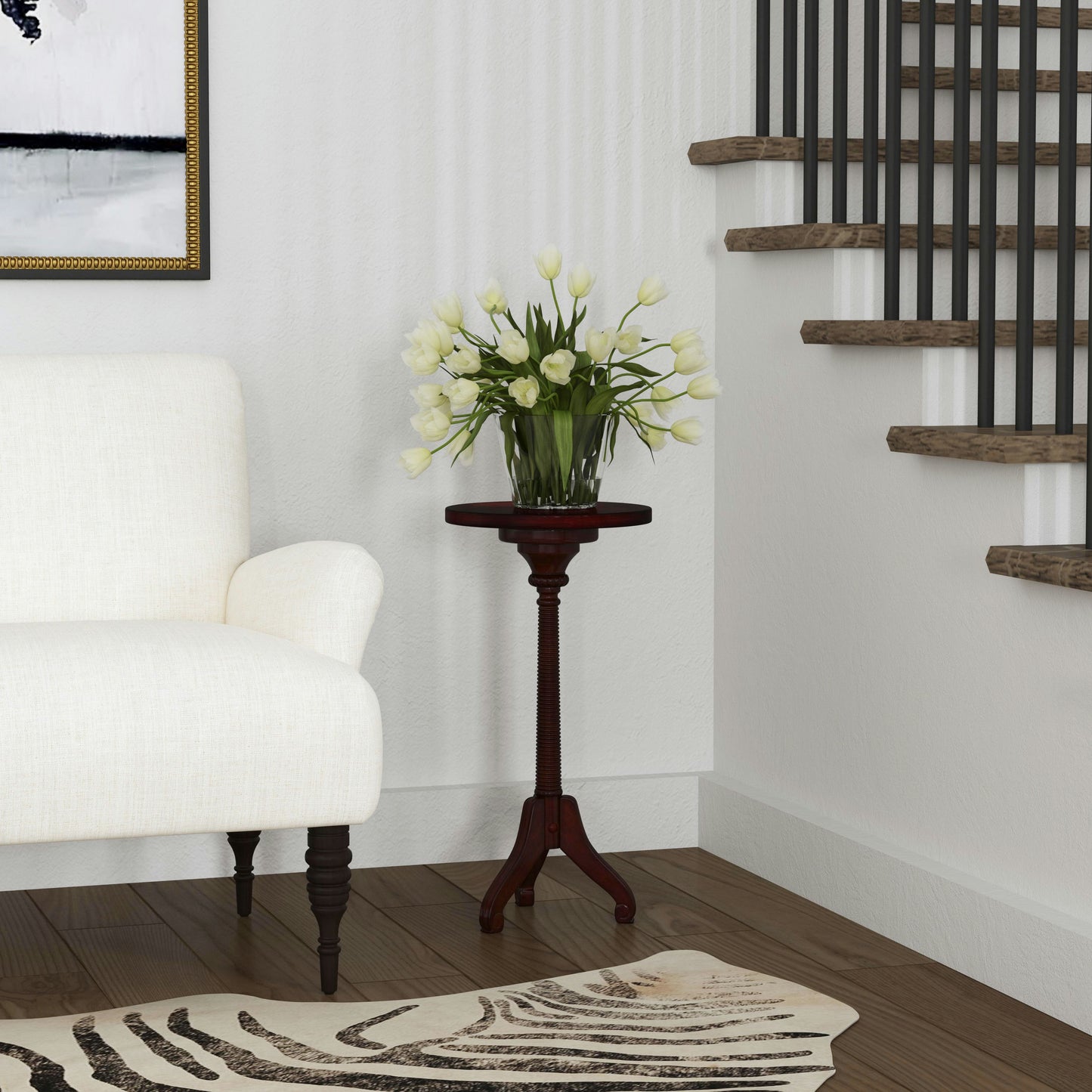 Butler Specialty Company, Florence Pedestal Accent Table, Cherry Brown