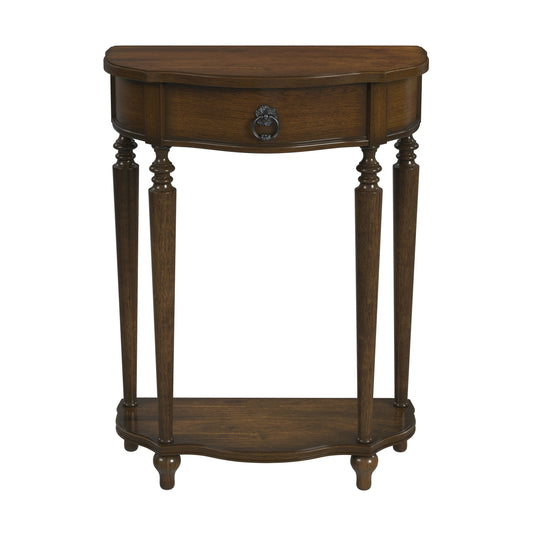 Ashby Demilune Console Table with Storage, Antique Cherry