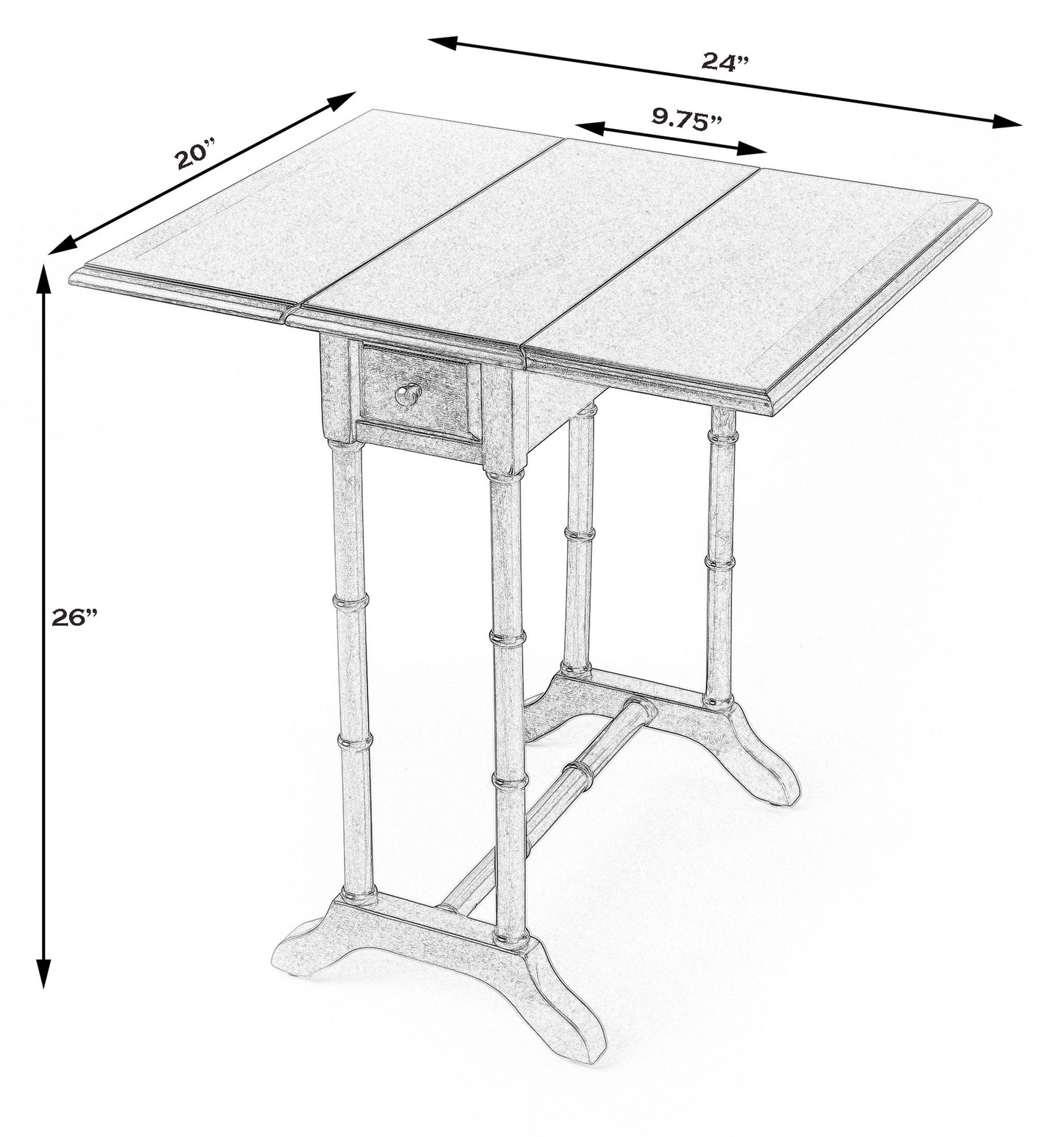 Butler Specialty Company, Darrow Drop-Leaf Side Table, Gray