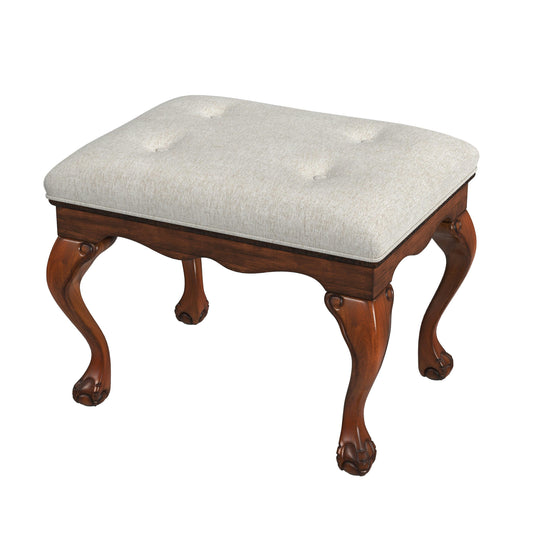 Butler Specialty Company, Ashford Upholstered 25.5"W Vanity Stool, Medium Brown
