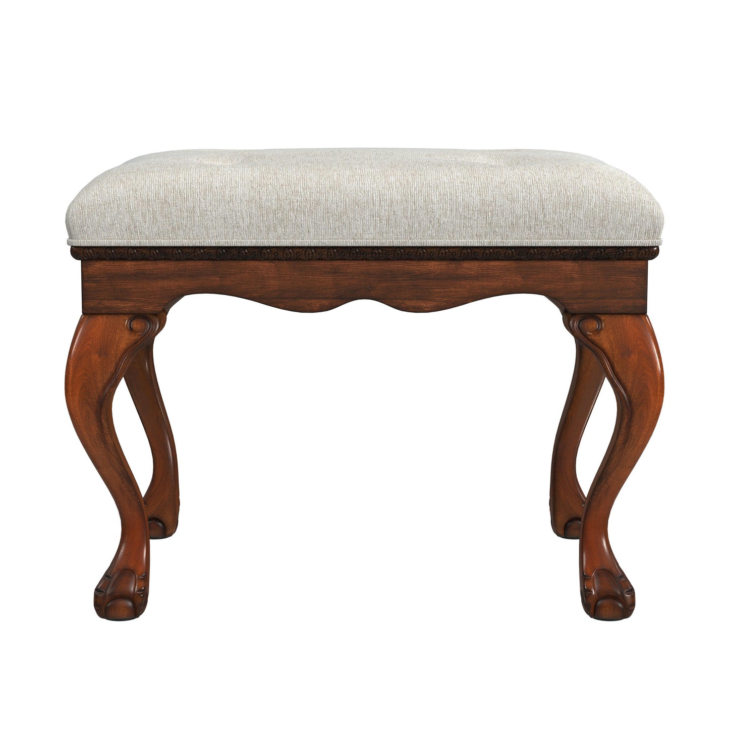 Butler Specialty Company, Ashford Upholstered 25.5"W Vanity Stool, Medium Brown