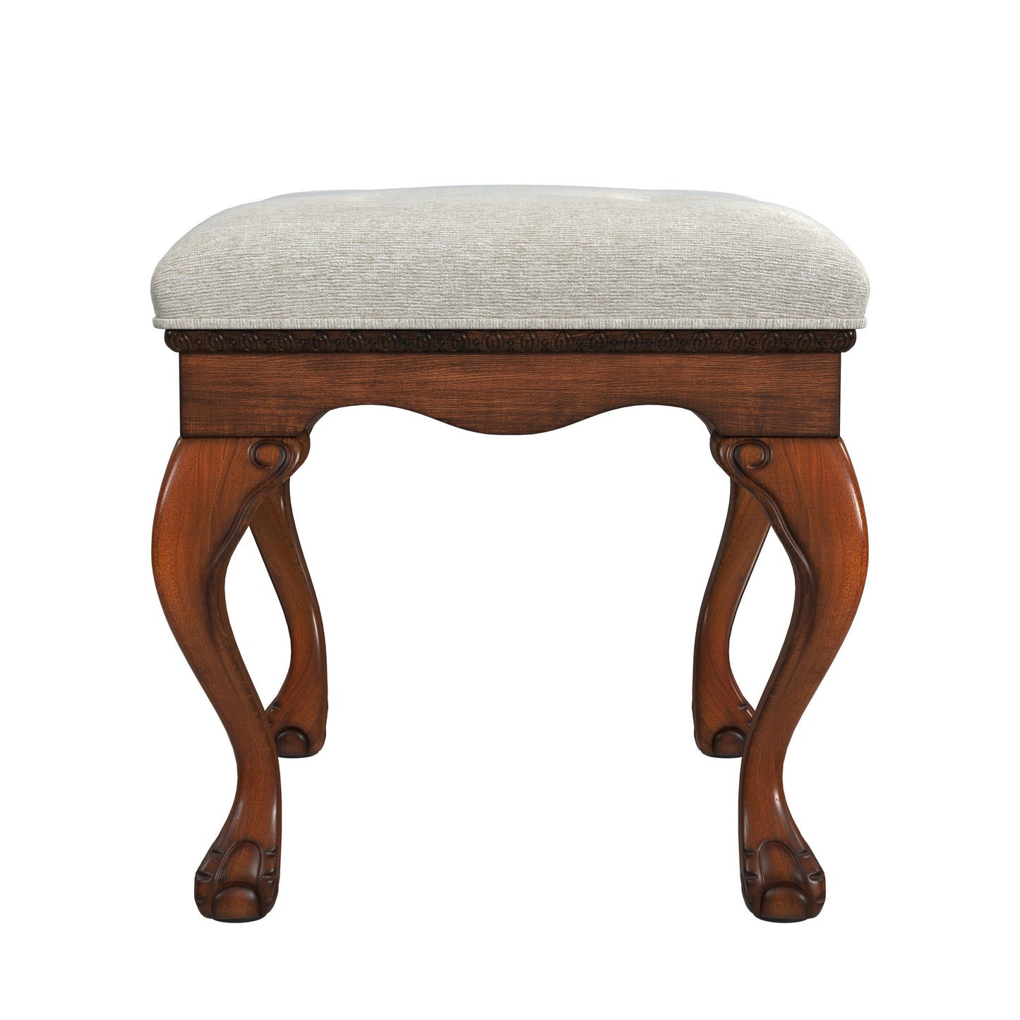 Butler Specialty Company, Ashford Upholstered 25.5"W Vanity Stool, Medium Brown