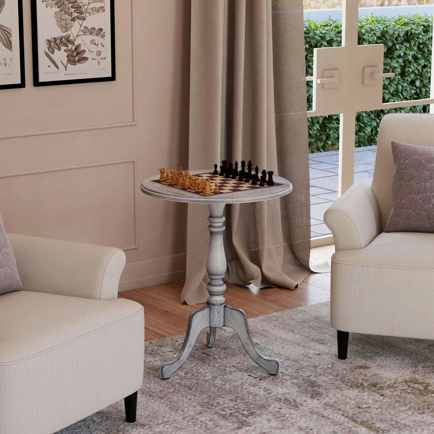 Butler Specialty Company, Colbert 22" Round Pedestal Game Table, Gray