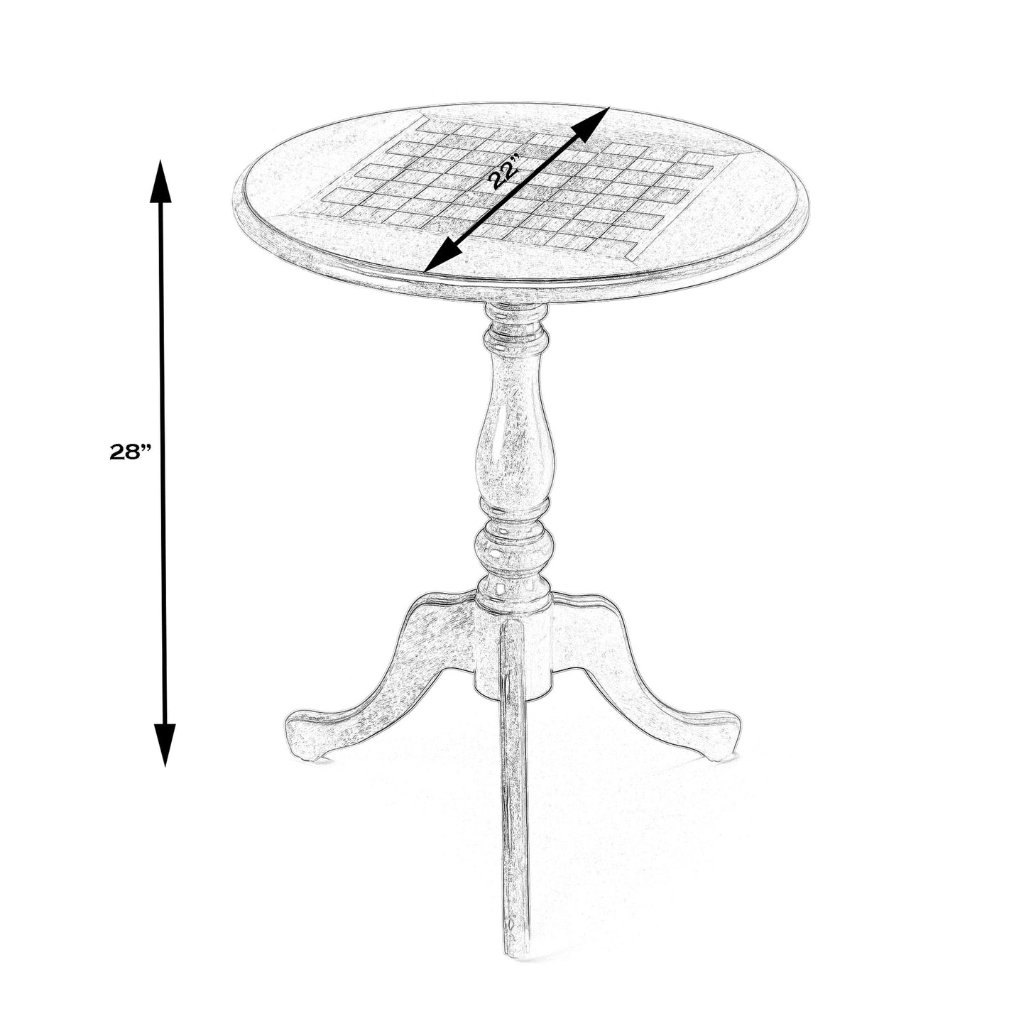 Butler Specialty Company, Colbert 22" Round Pedestal Game Table, Gray