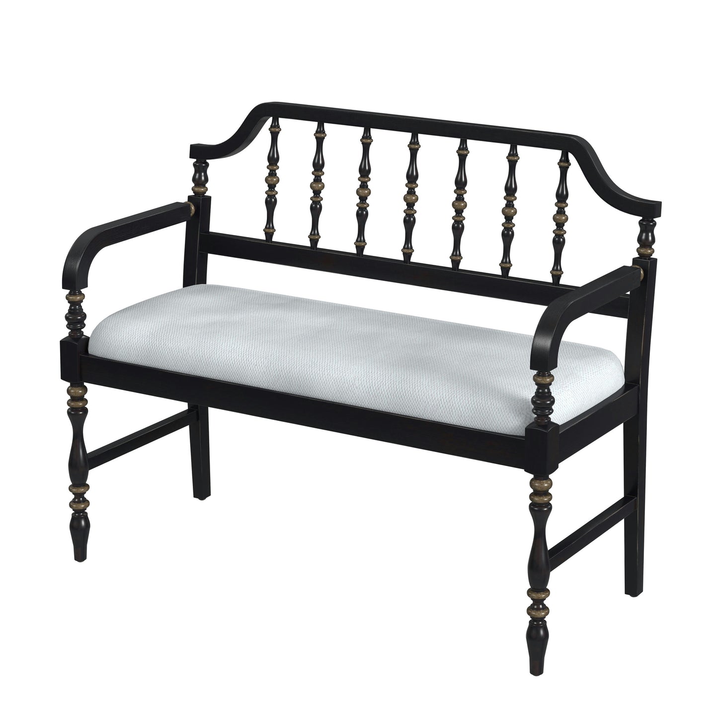 Butler Specialty Company, Emilia Cafe Noir Upholstered 38"W Bench, Black
