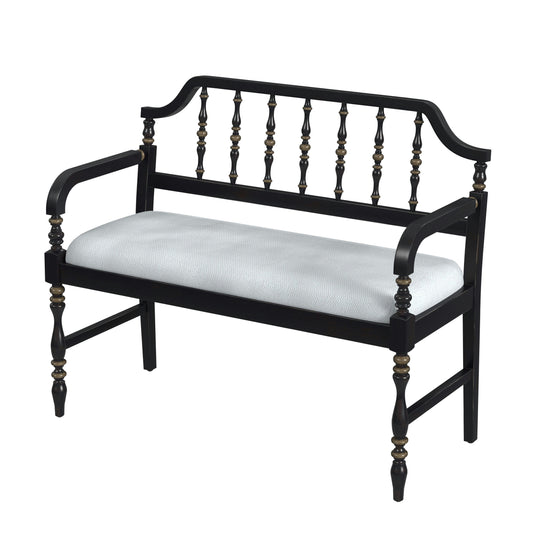 Butler Specialty Company, Emilia Cafe Noir Upholstered 38"W Bench, Black