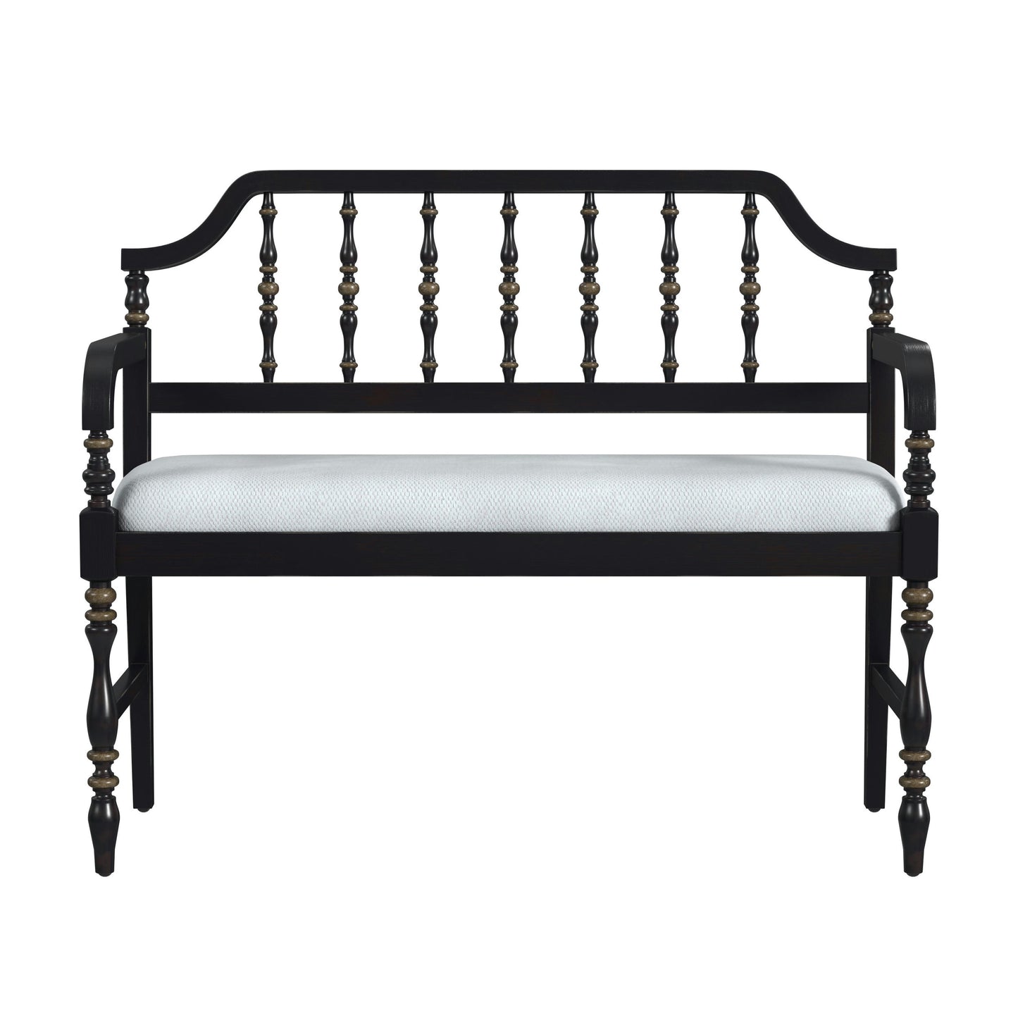 Butler Specialty Company, Emilia Cafe Noir Upholstered 38"W Bench, Black