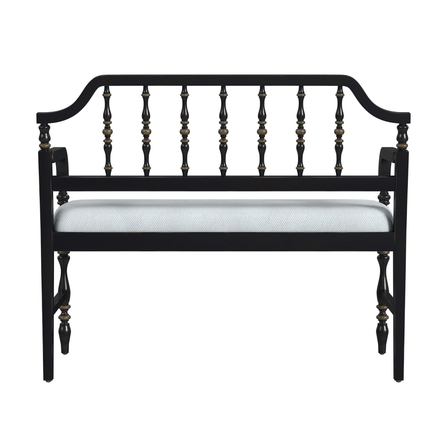 Butler Specialty Company, Emilia Cafe Noir Upholstered 38"W Bench, Black