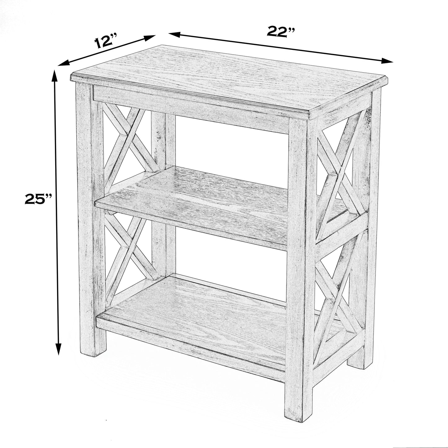 Butler Specialty Company, Vance 2 Shelf 22"W Bookcase, White