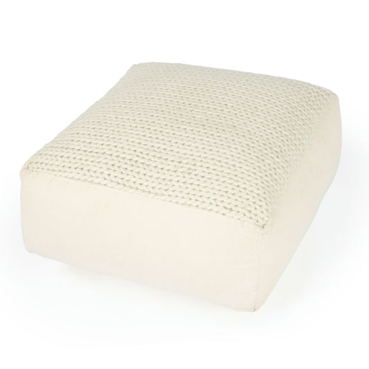 Butler Specialty Company, Fernandos Woven Pouffe Pillow, Cream, Ivory