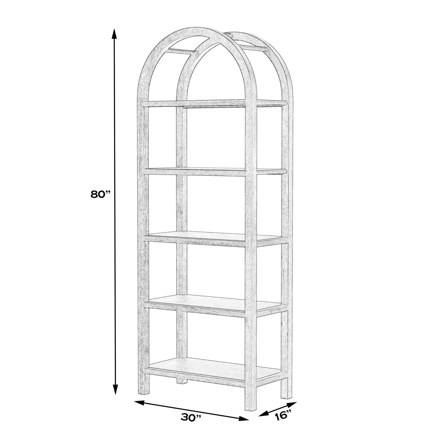 Butler Specialty Company, Aila Arched 5 Tier Etagere, Brown