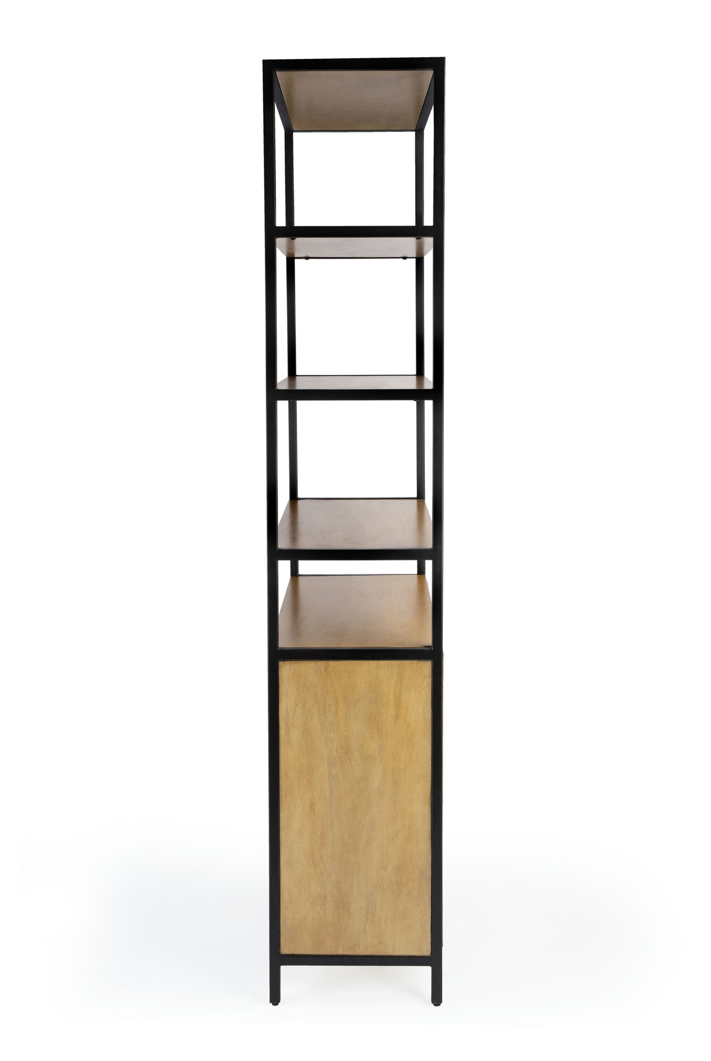 Hans 35.25" W x 84.25"H Etagere Bookcase with Doors, Natural