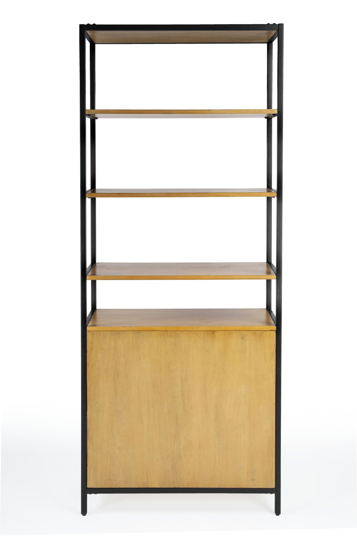 Hans 35.25" W x 84.25"H Etagere Bookcase with Doors, Natural