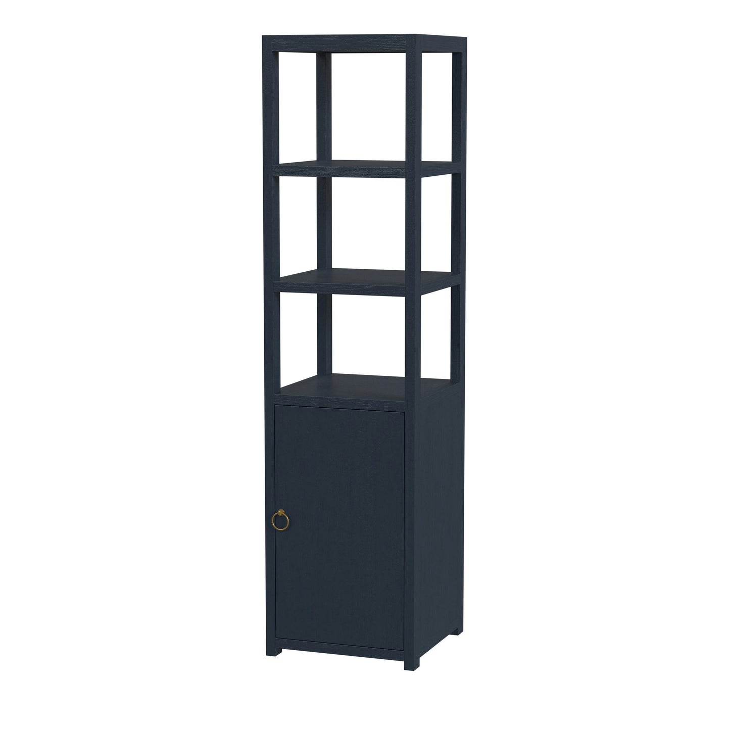 Butler Specialty Company, Lark 3- Tier 1 Door Narrow Bookcase Etagere, Navy Blue