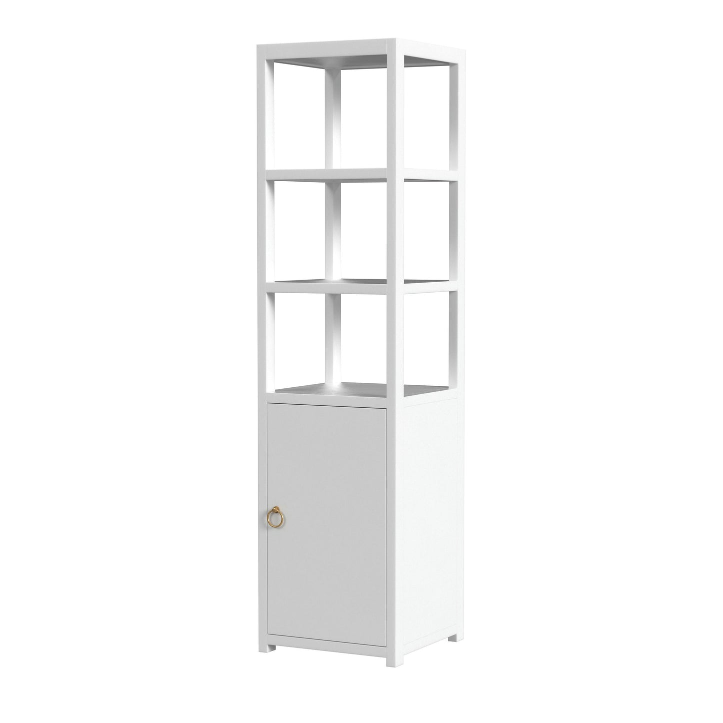 Butler Specialty Company, Lark 3- Tier 1 Door Narrow Bookcase Etagere, White