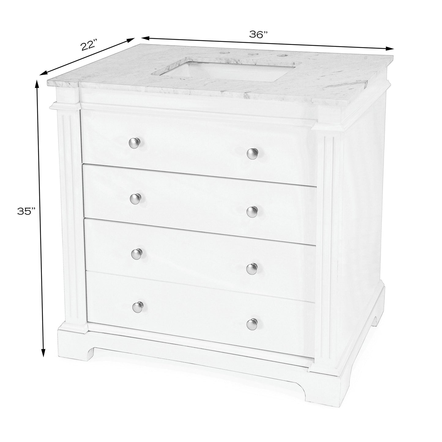 Butler Specialty Company, Hanson 36" Single Bathroom Vanity Set, White