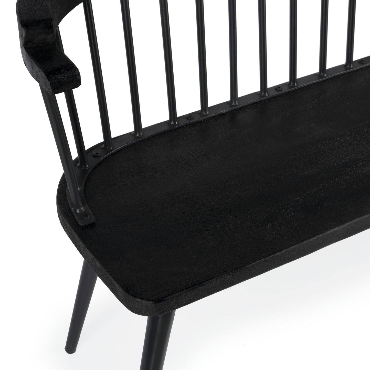 Butler Specialty Company, Tempe Mango Wood Spindle Back 51.25"W Bench, Black