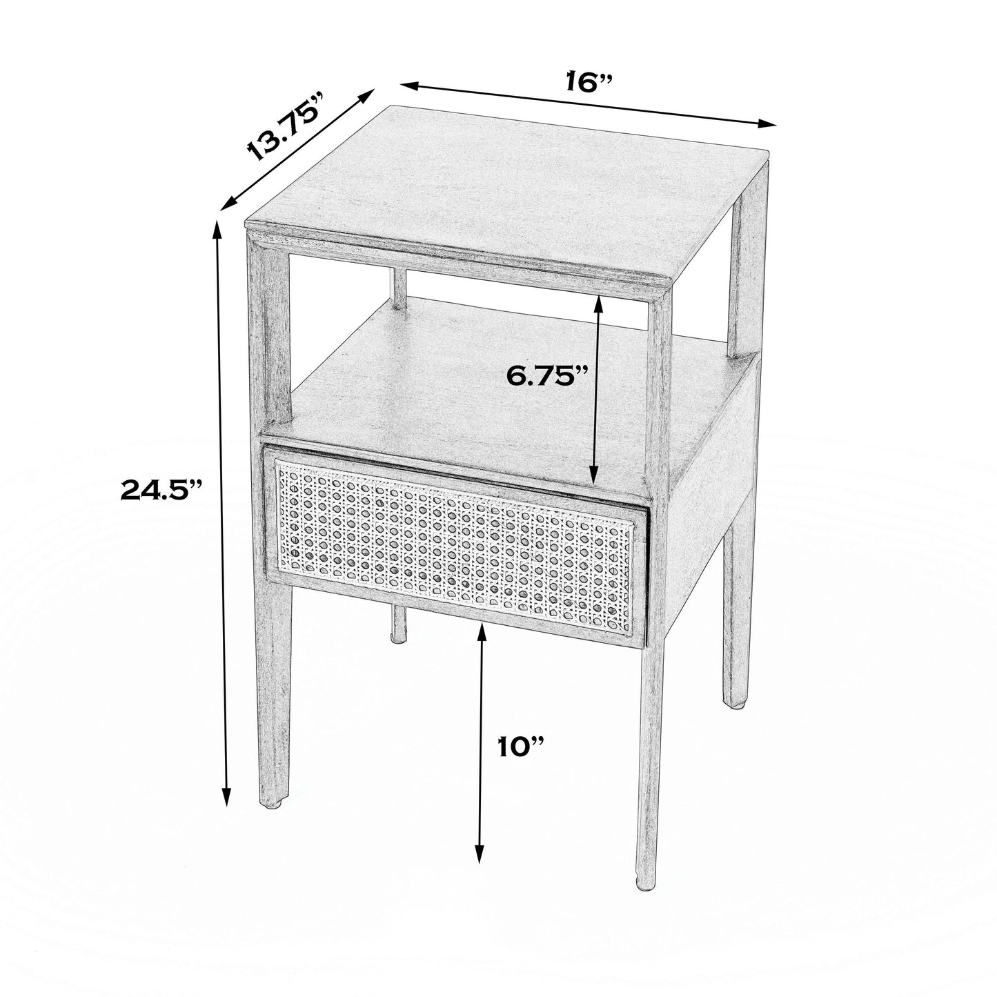 Butler Specialty Company, Vardo 1 Drawer Cane Nightstand, Multi