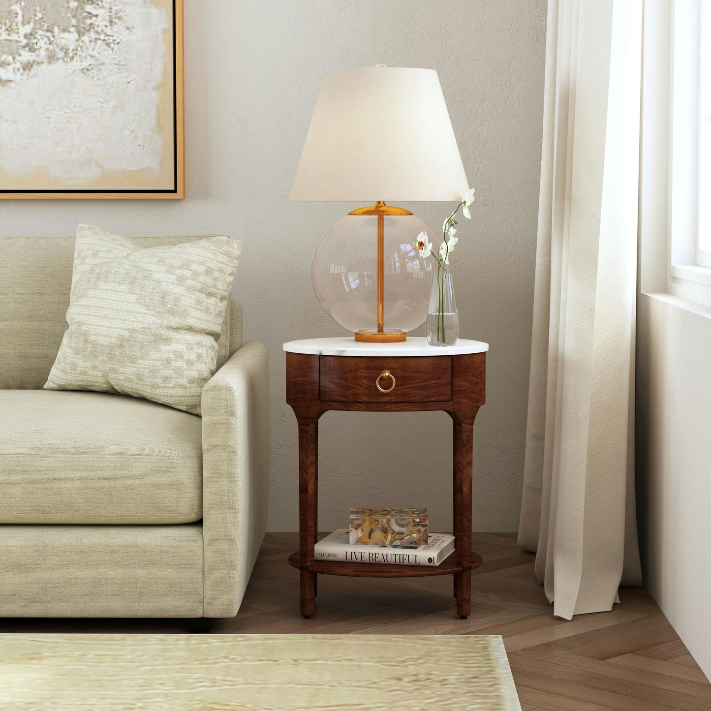 Butler Specialty Company, Ellen Marble Nightstand, Brown