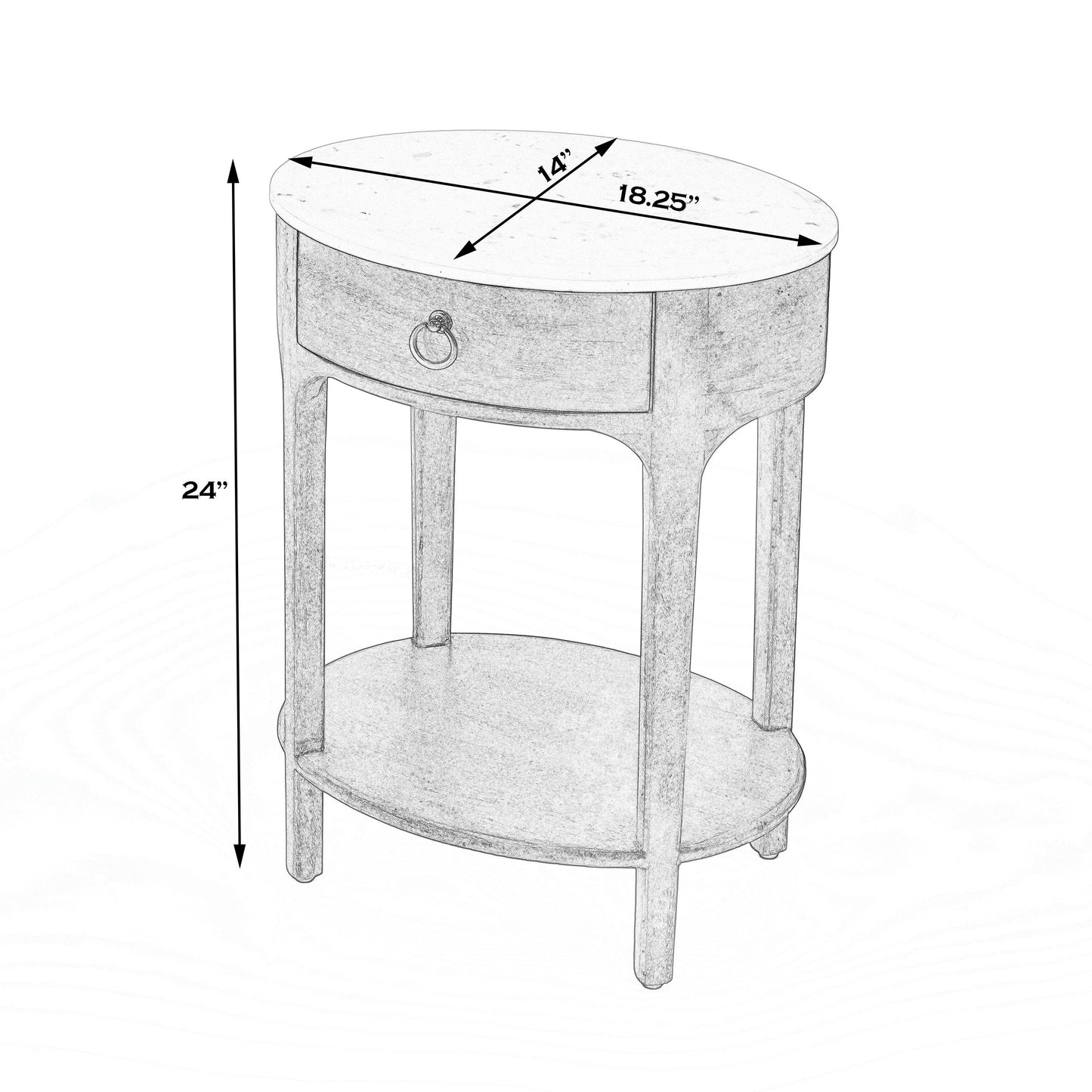 Butler Specialty Company, Ellen Marble Nightstand, Brown