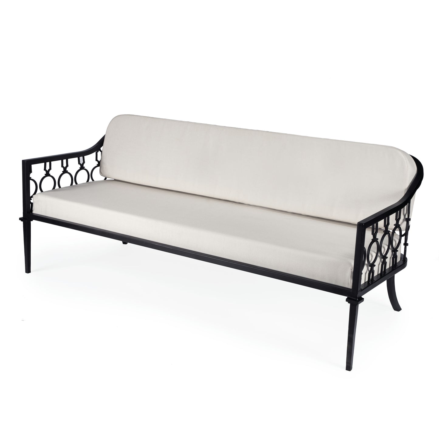 Butler Specialty Company, Southport Iron Upholstered Outdoor Sofa, Black